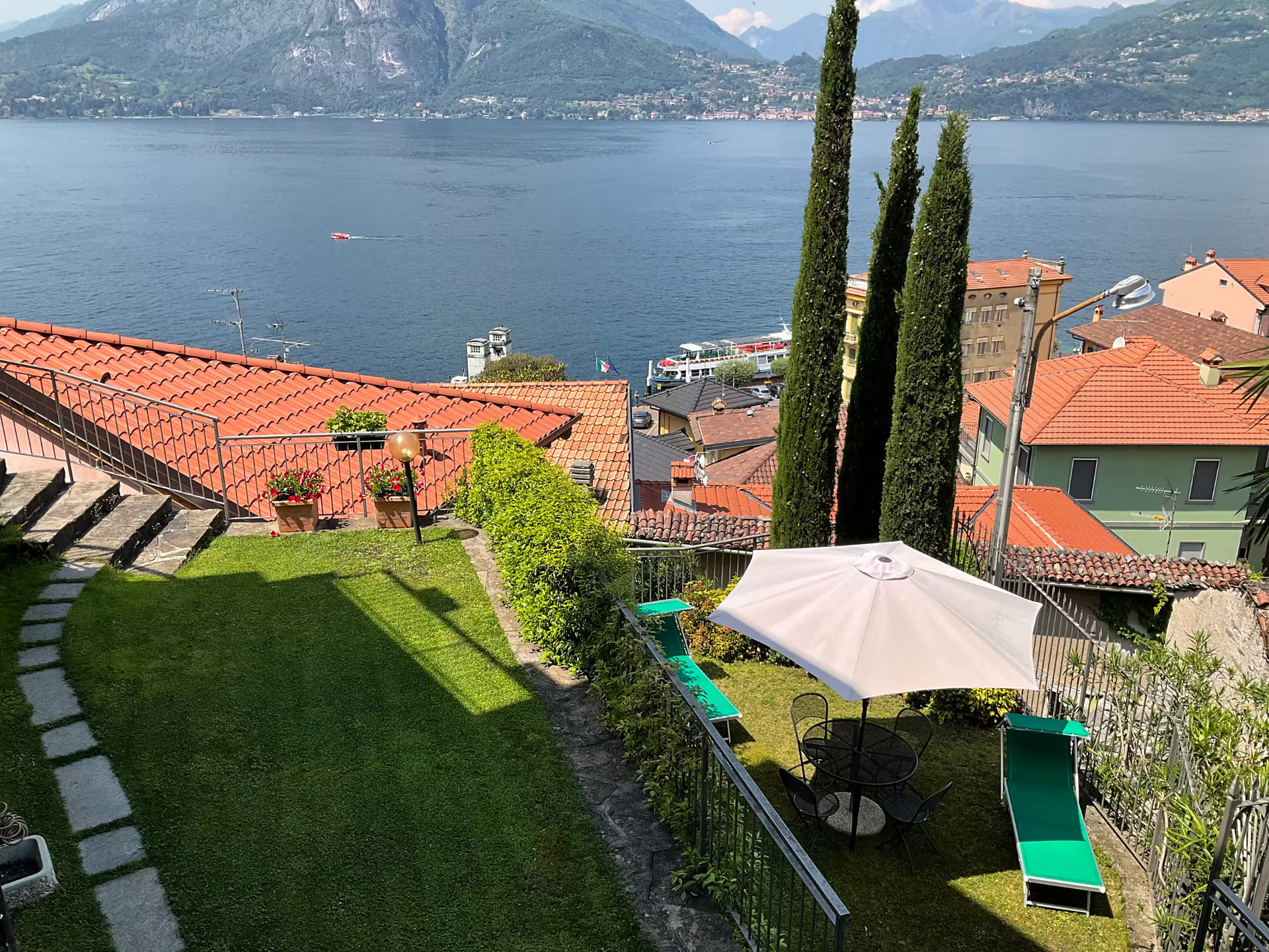 View over Lake Como from the garden at Sweet Escape