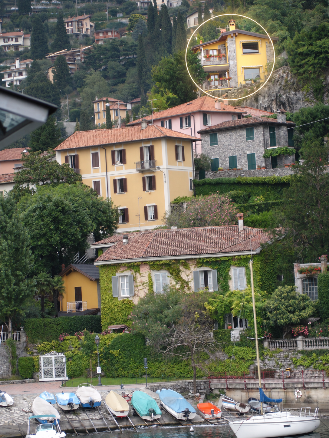 View of the Varenna hillside where Sweet Escape is located